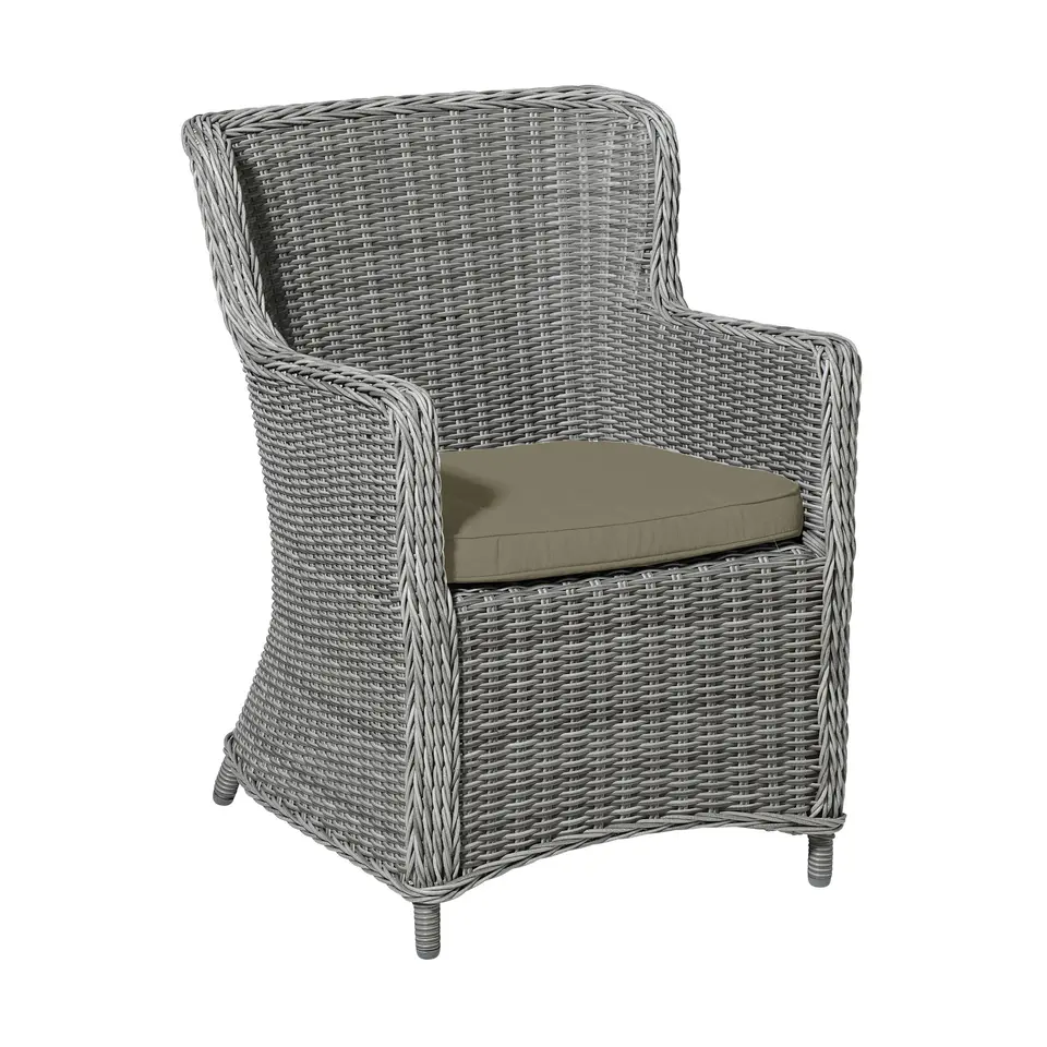 Madison - Zitkussen Wicker Taupe canvas eco  - Ca. 48x48 cm - Set van 4