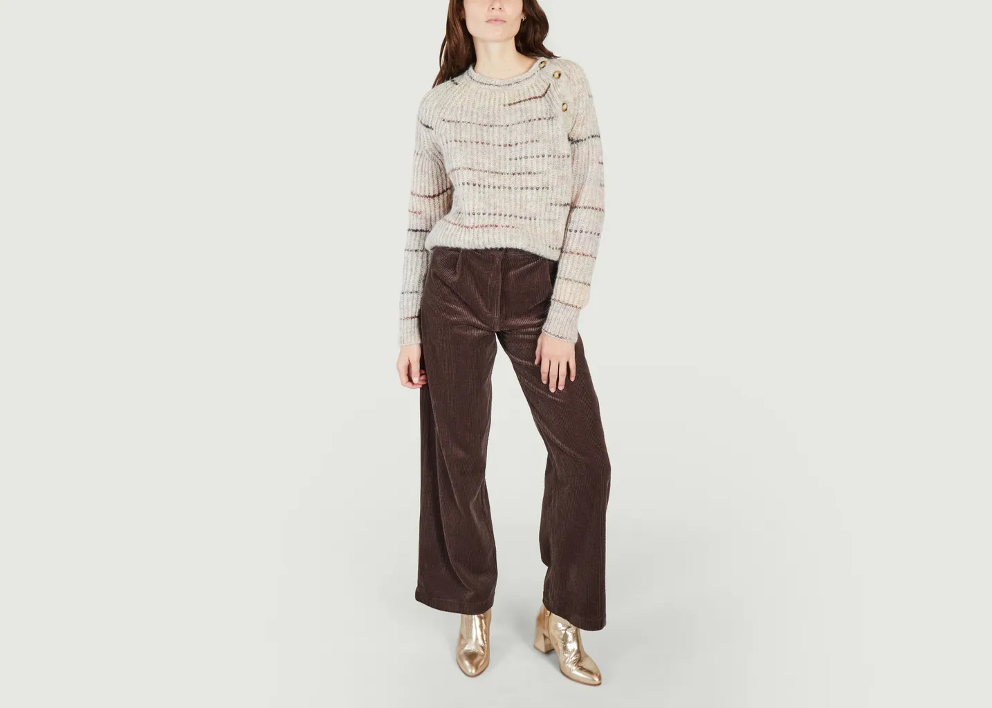Pantalon large en velours côtelé Insta Hello Sessun