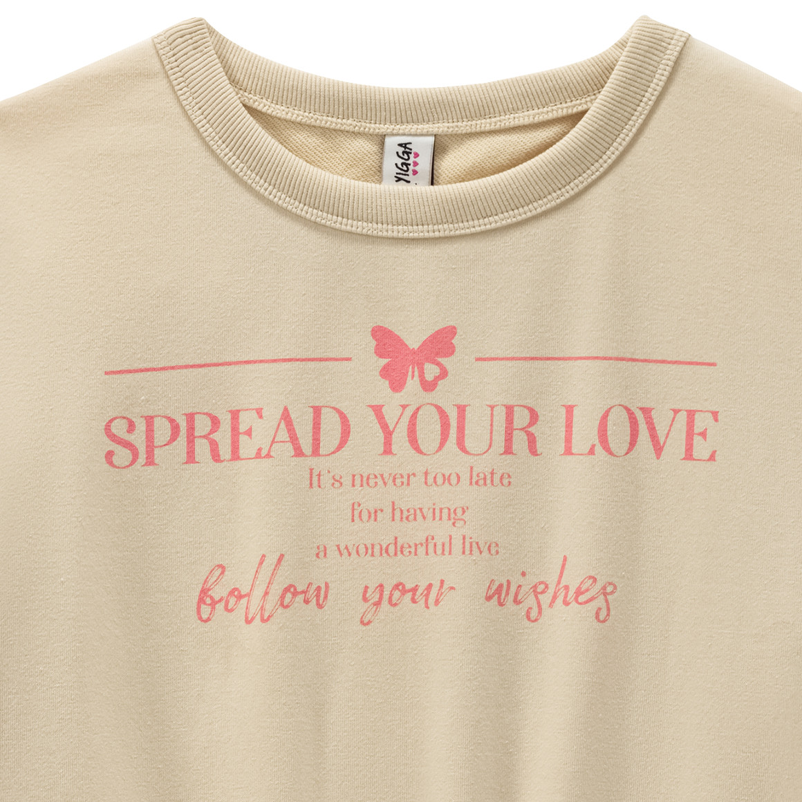 Yigga Mädchen Sweatshirt im Cropped-Style beige