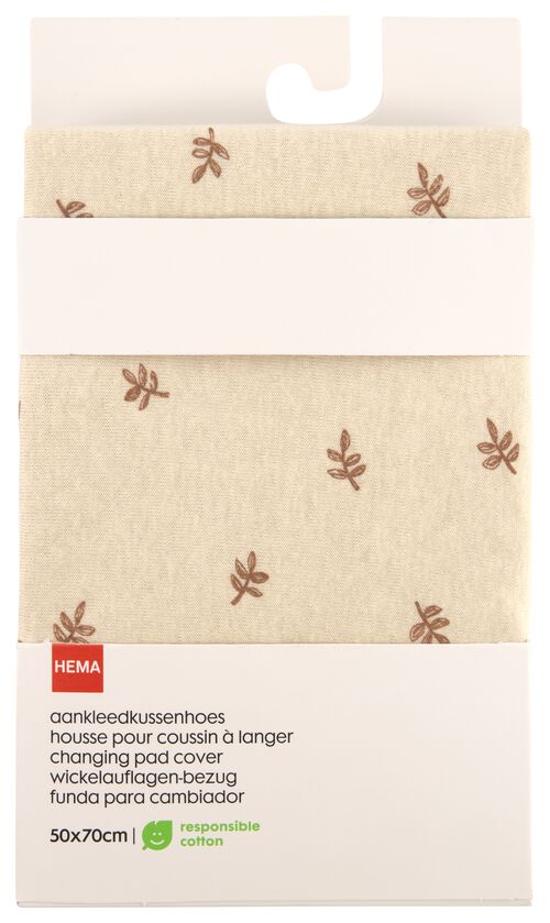 housse coussin à langer feuilles 50x70