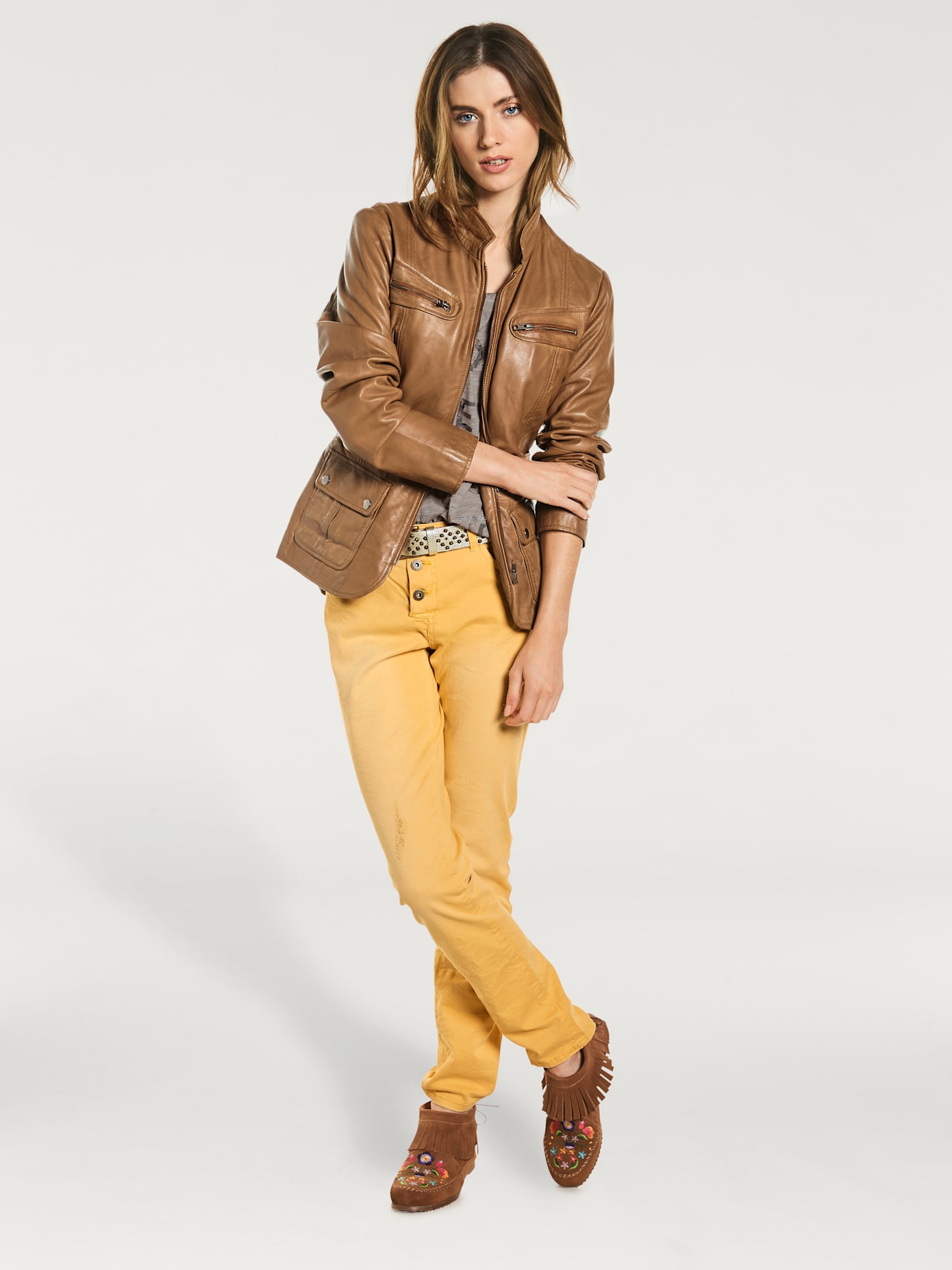 Veste en cuir cuir d'agneau souple