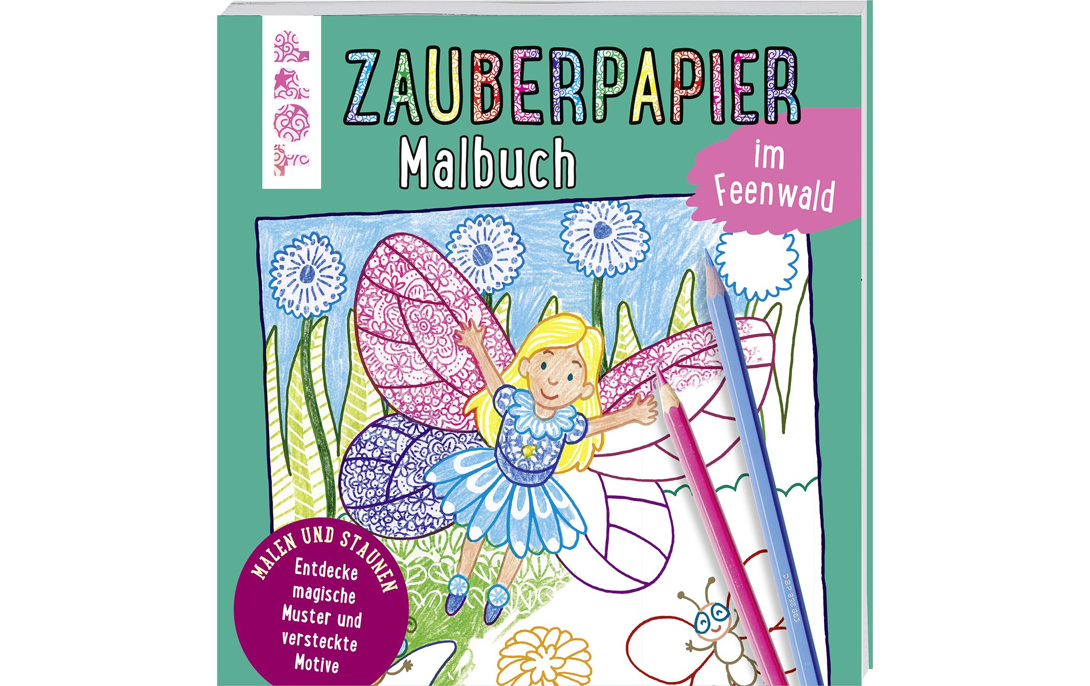 Malbuch Zauberwald 21.3 x 21.1 cmMalheft mit Zauberpapier
