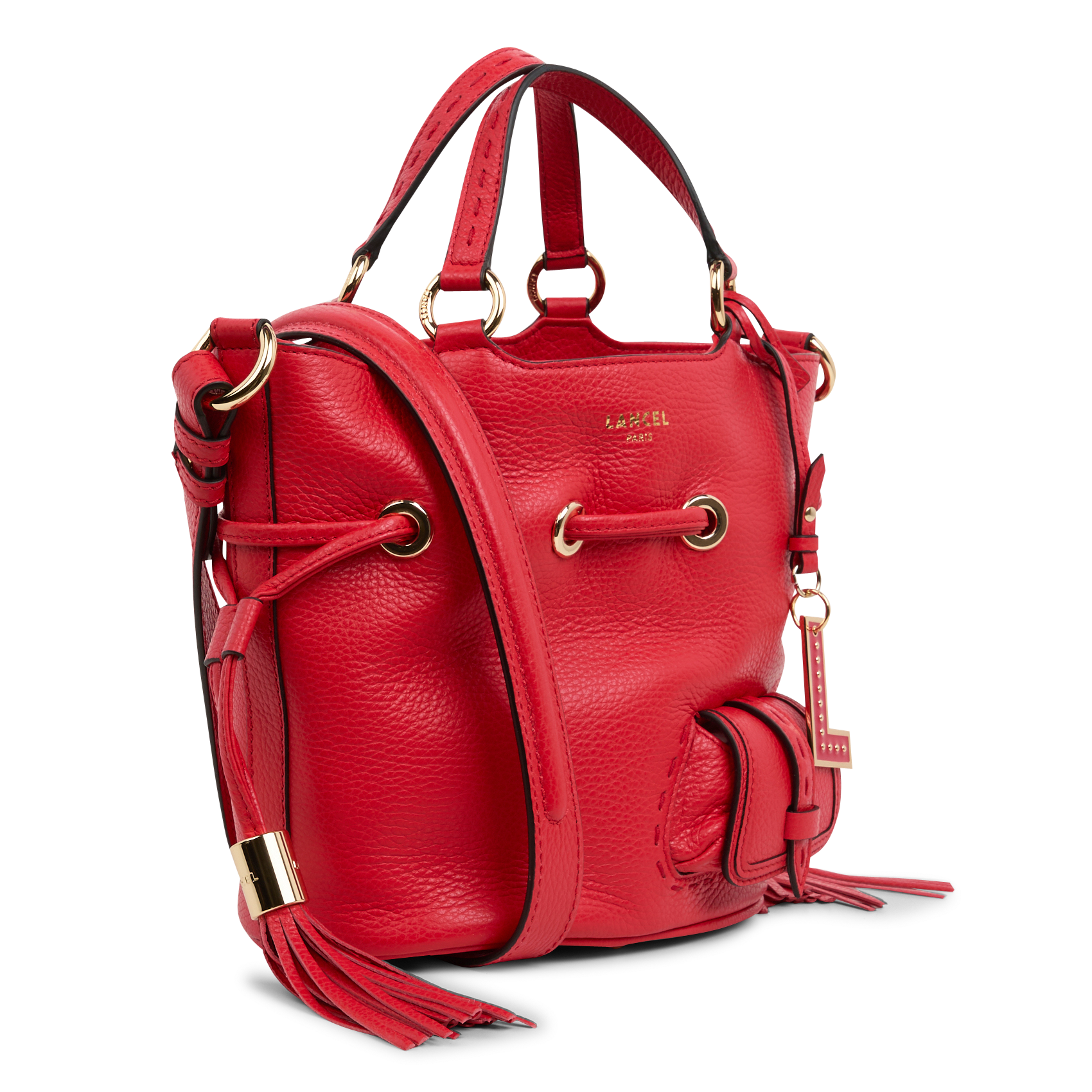 PREMIER FLIRT - Sac seau en cuir grainé | Rouge