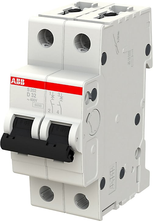 Disjoncteur bipolaire courbe D 32A ABB