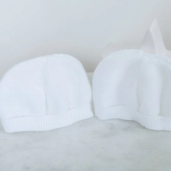 Lot 2 bonnets de naissance   Blanc        0-1 mois   de               La Manufacture de Layette
