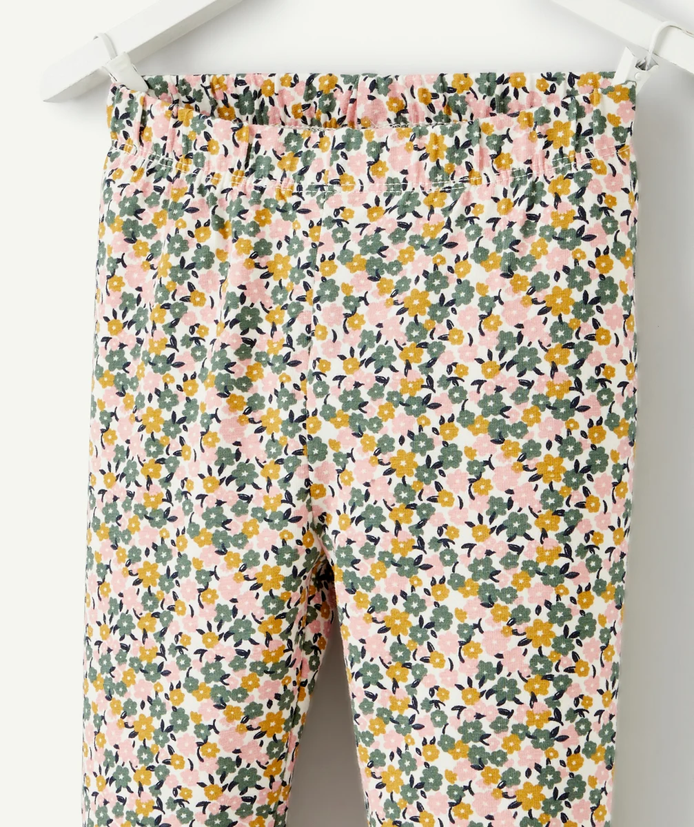 LEGGING FILLE EN COTON BIO IMPRIMÉ FLEURI