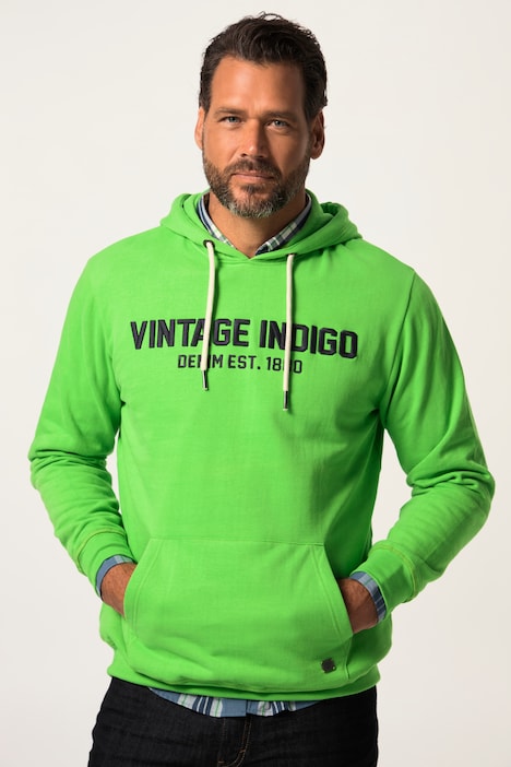 Hoodie, Sweat, Kapuze, Vintage Indigo Stickerei, bis 8 XL