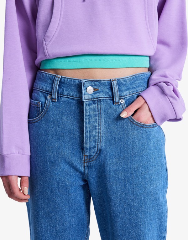 Moonrise Mid Surf Wash Jeans coupe droite Bleu Femme
