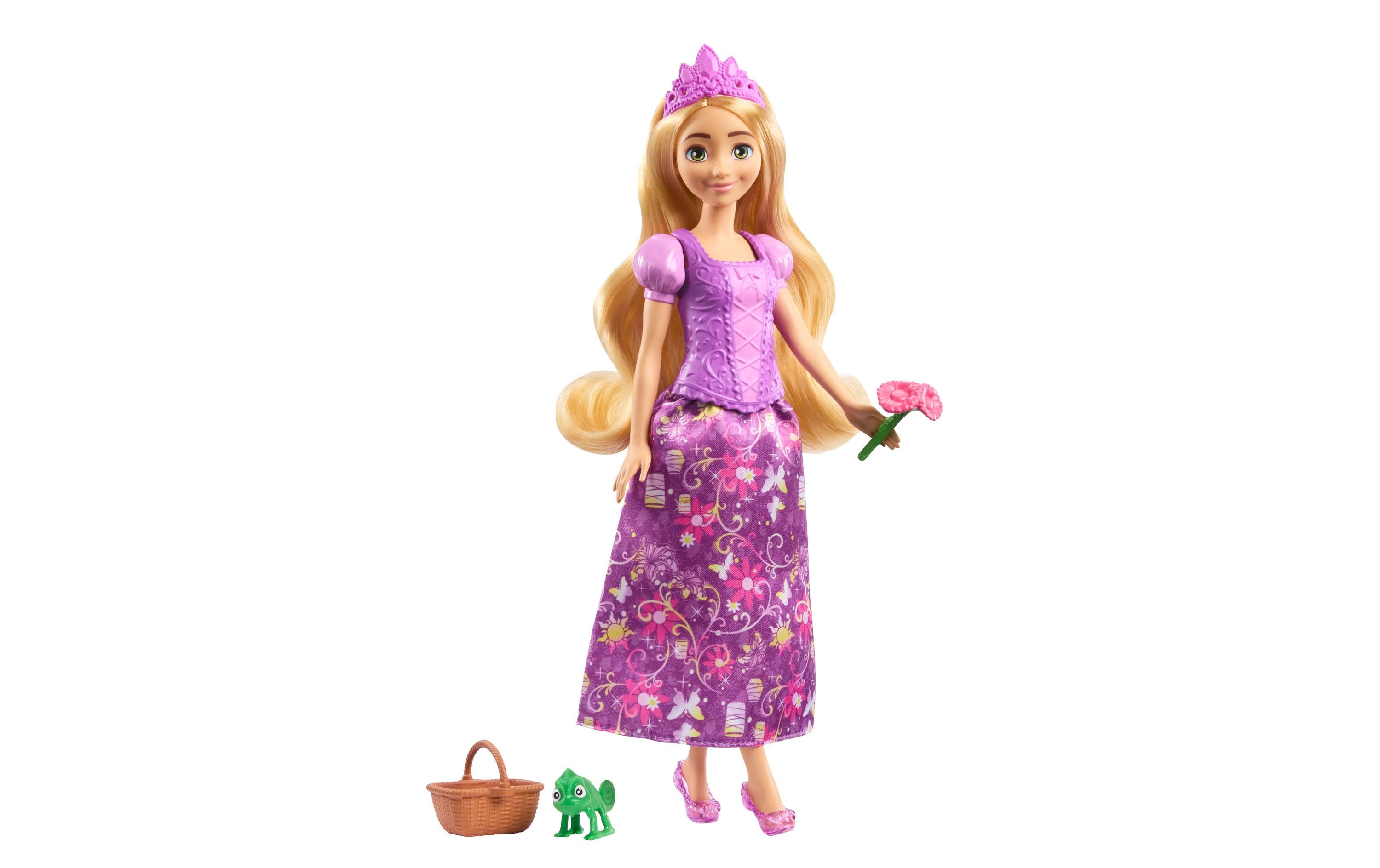 Spielset 2-in-1-Geschichten Rapunzel-ModepuppePuppe mit 2 Oberteilen zum Anklipsen, 2 Röcken und 9 Accessoires