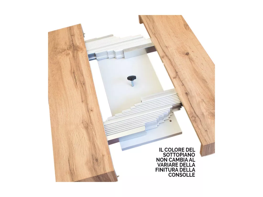 Console extensible 90x40/196 cm Futura Small Premium Frêne Blanc cadre Anthracite