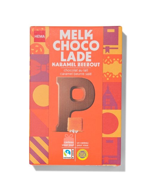 lettre P en chocolat au lait caramel beurre salé 135g