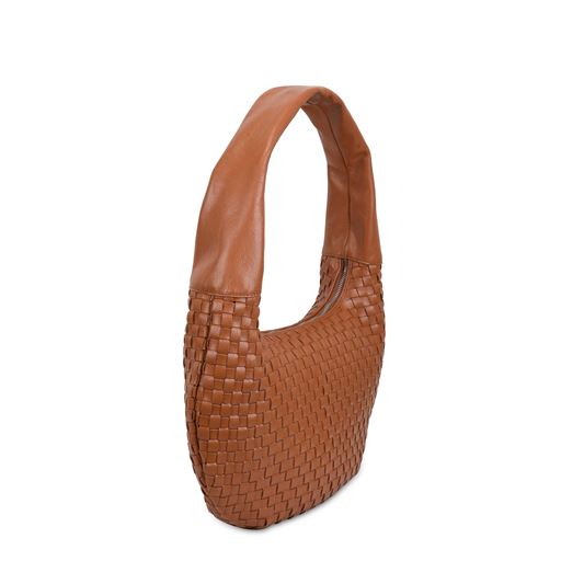 Núnoo Gabi Braided Mountain Small Skuldertaske, Cognac
