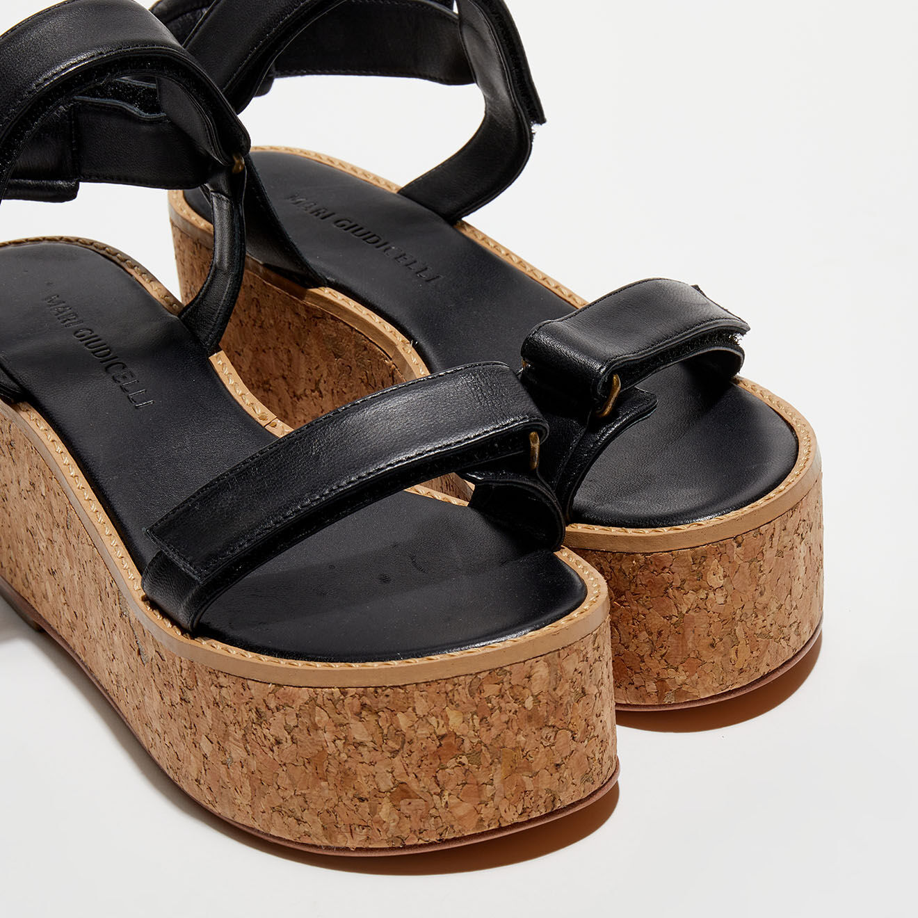 Mari Giudicelli Sandales en Cuir Rama noires - Talon 7.5 cm