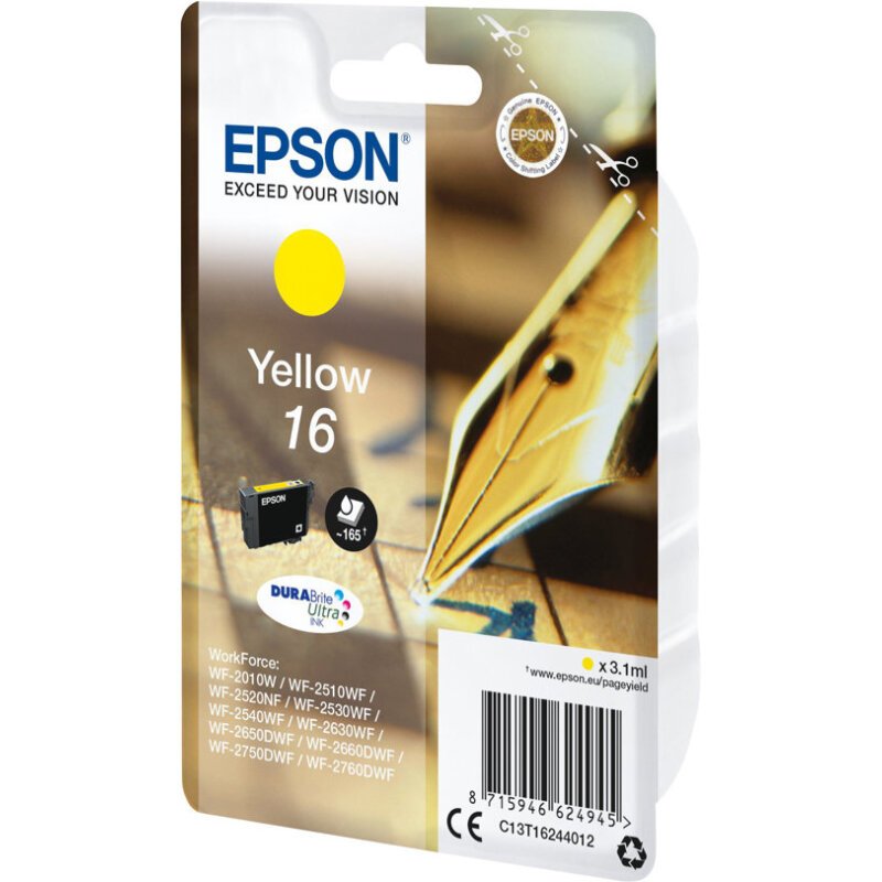 Epson Pen and crossword Singlepack Yellow 16 DURABrite Ultra Ink