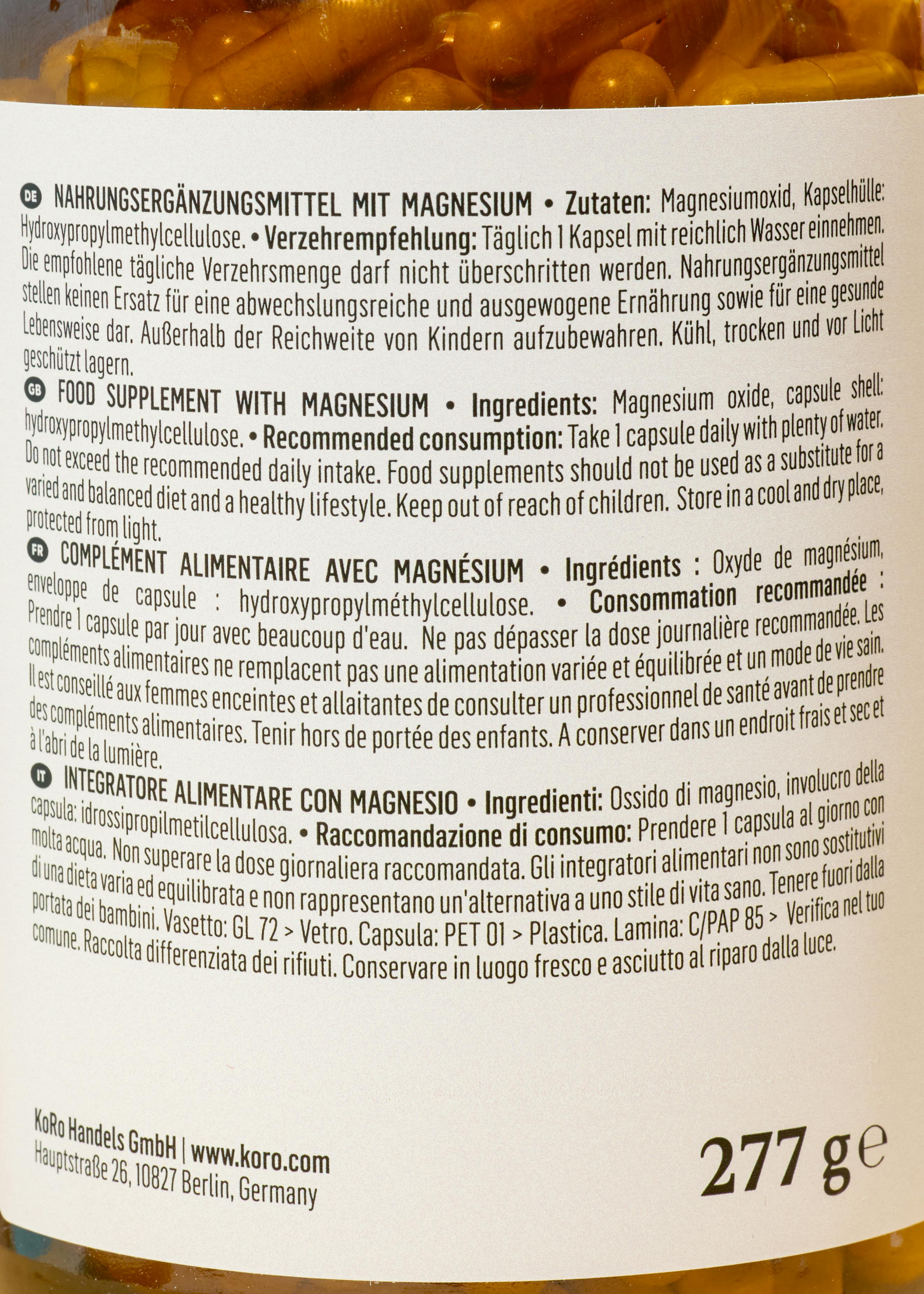 Magnesiumoxid Kapseln 365 Stück