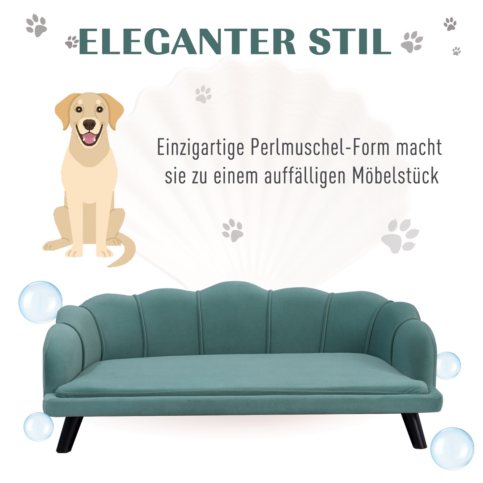 PawHut Hundesofa mit Rückenlehne 98,5B x 60,5T x 35,5H cm