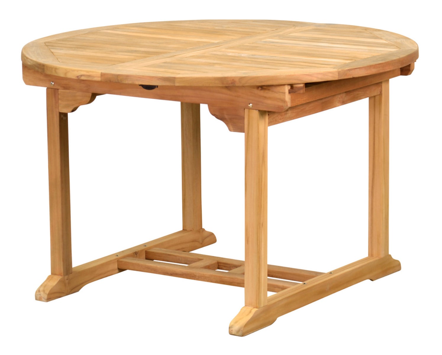 Uitschuifbare teakhouten tuintafel, 120 cm rond, extra massief houten tafel