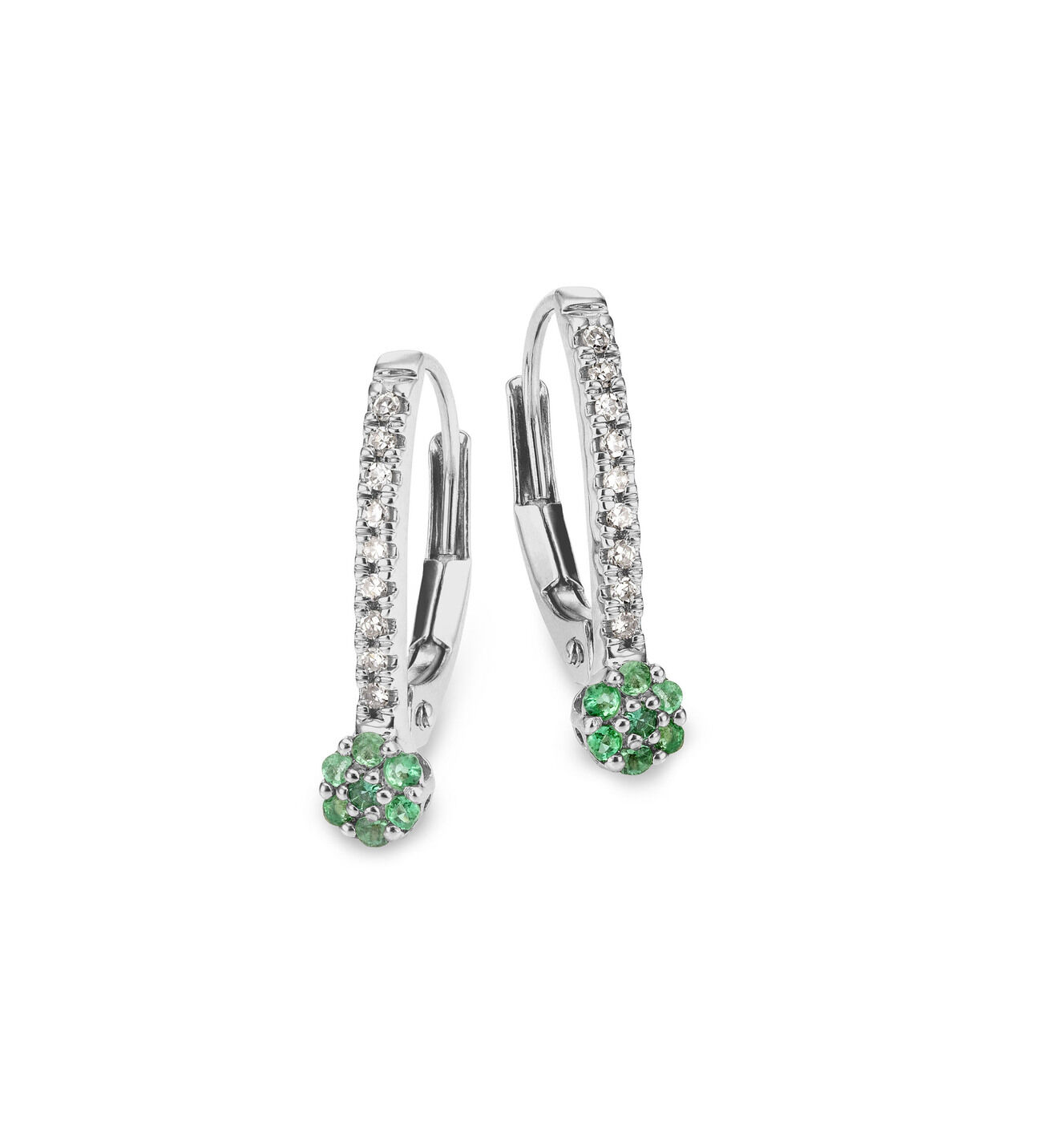 Edle Ohrringe mit 18 Diamanten und echt Smarad