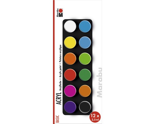 Marabu Acrylverfset BASIC, 12 x 3,5 ml