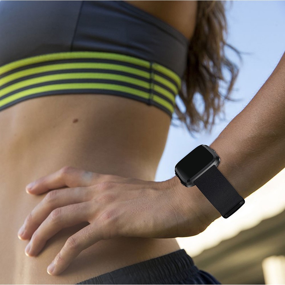 Fitbit Versa / Versa 2 / Versa Lite Ersatz Stoff Armband - Schwarz