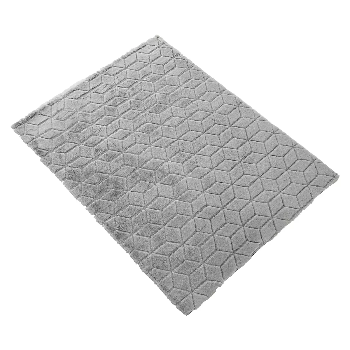 Hochflorteppich Buggy Quilt Hellgrau