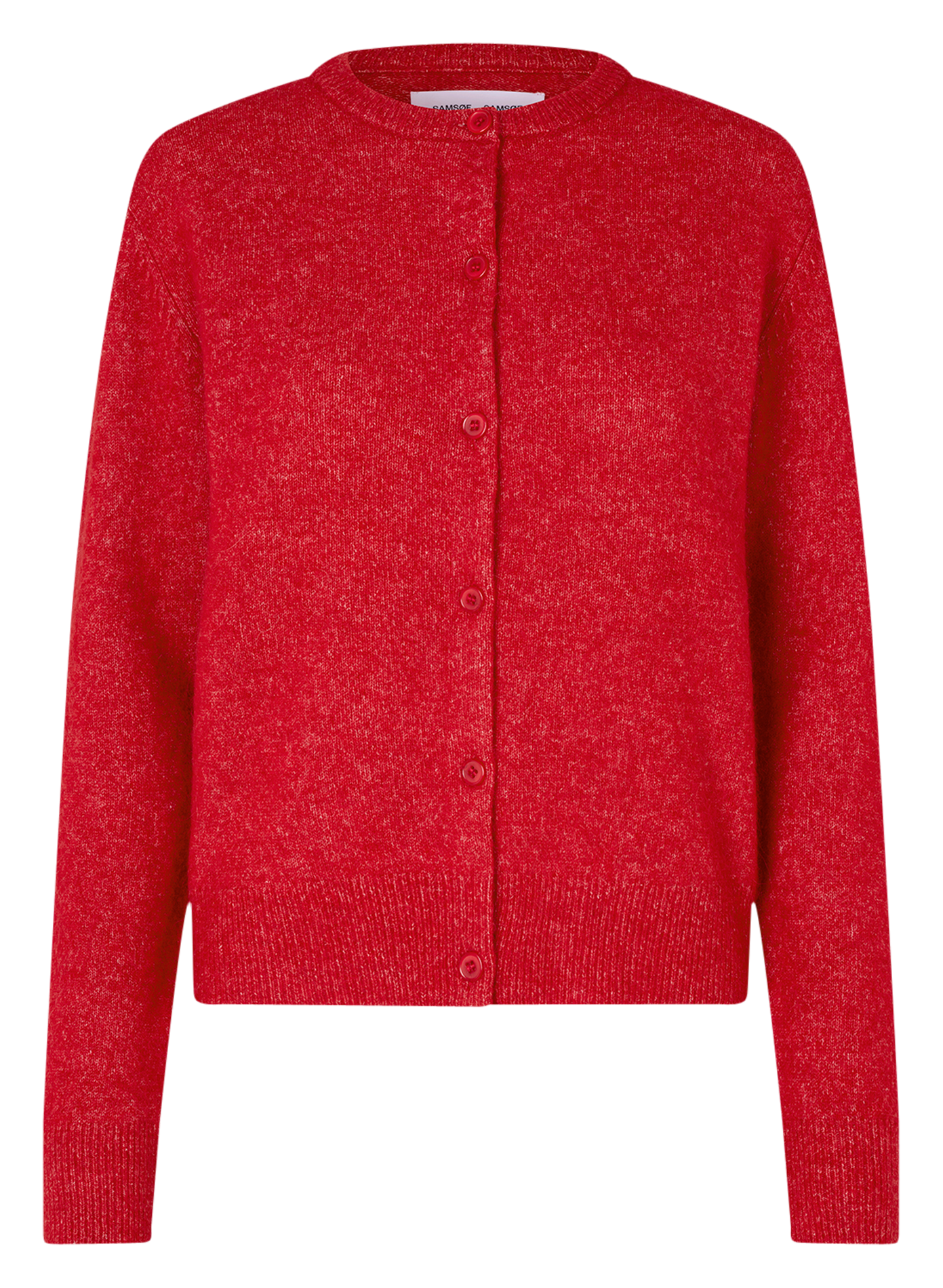 NOR - Gilet col rond en alpaga mélangé| Rouge
