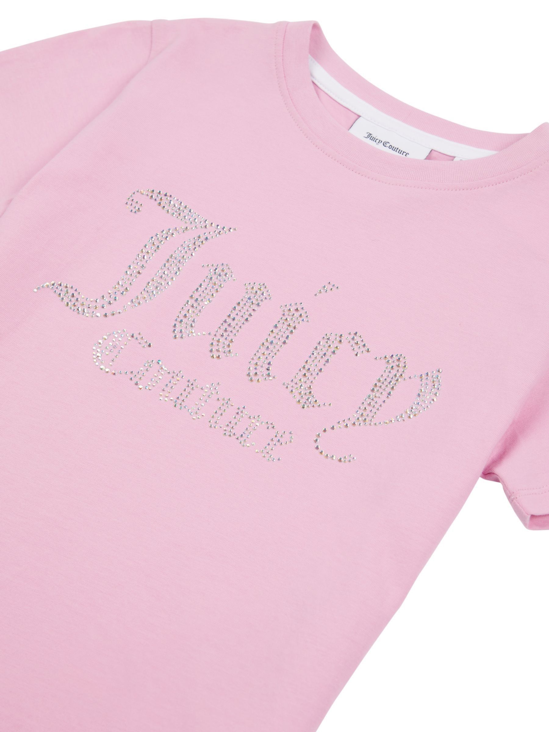Roze - Juicy Couture Fitted Diamante T-Shirt
