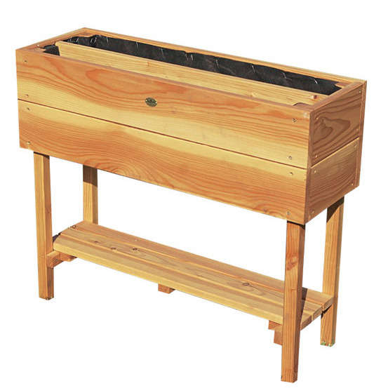 Carré potager surélevé 'Kid' bois mélèze huilé - L.75 x l.24 x H.60 cm