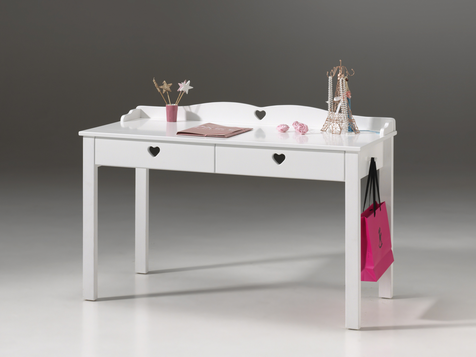 Schreibtisch AMORI - weiß - 130 cm breit