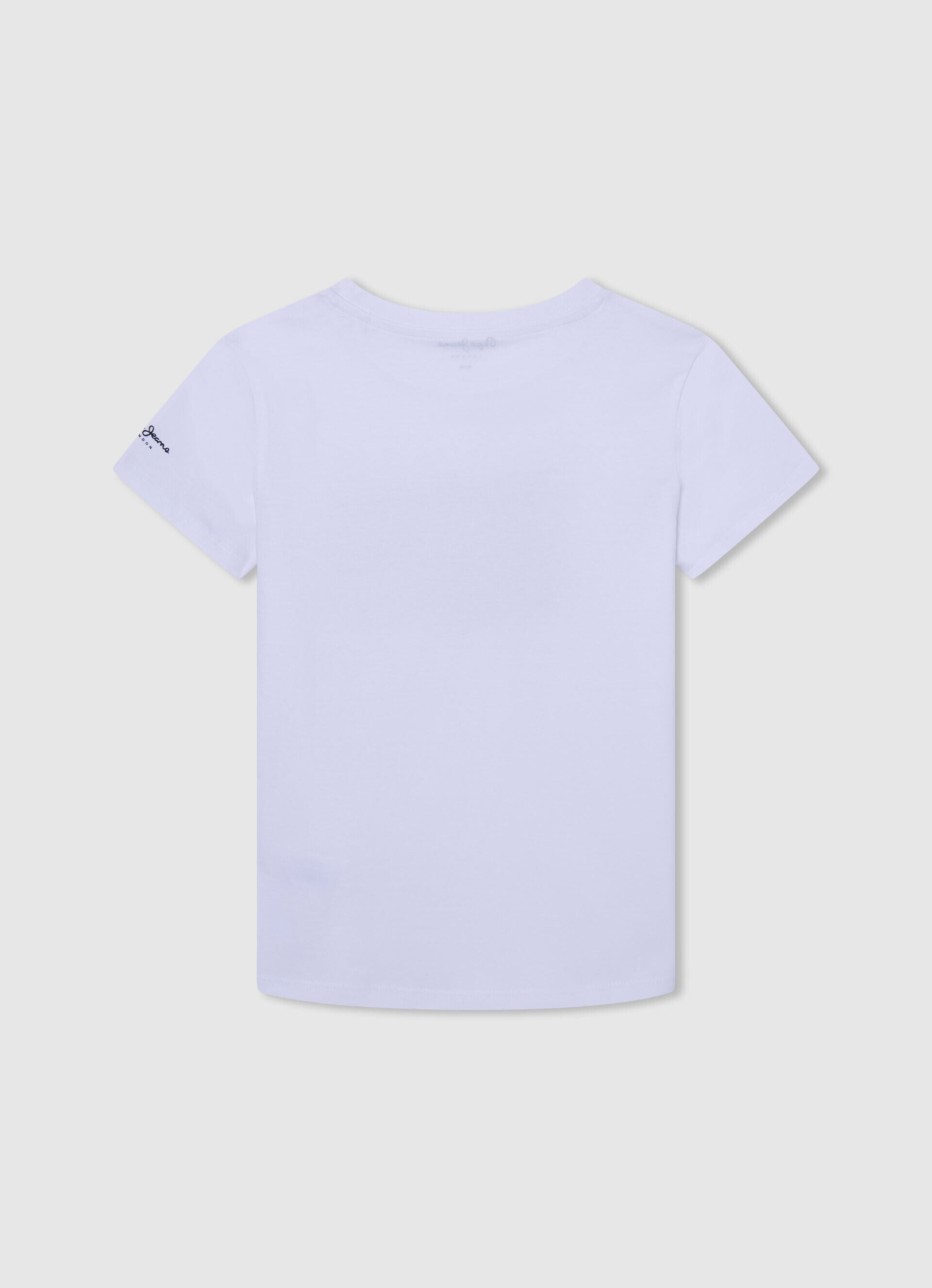 Camiseta de algodão com logo da bandeira - branca
