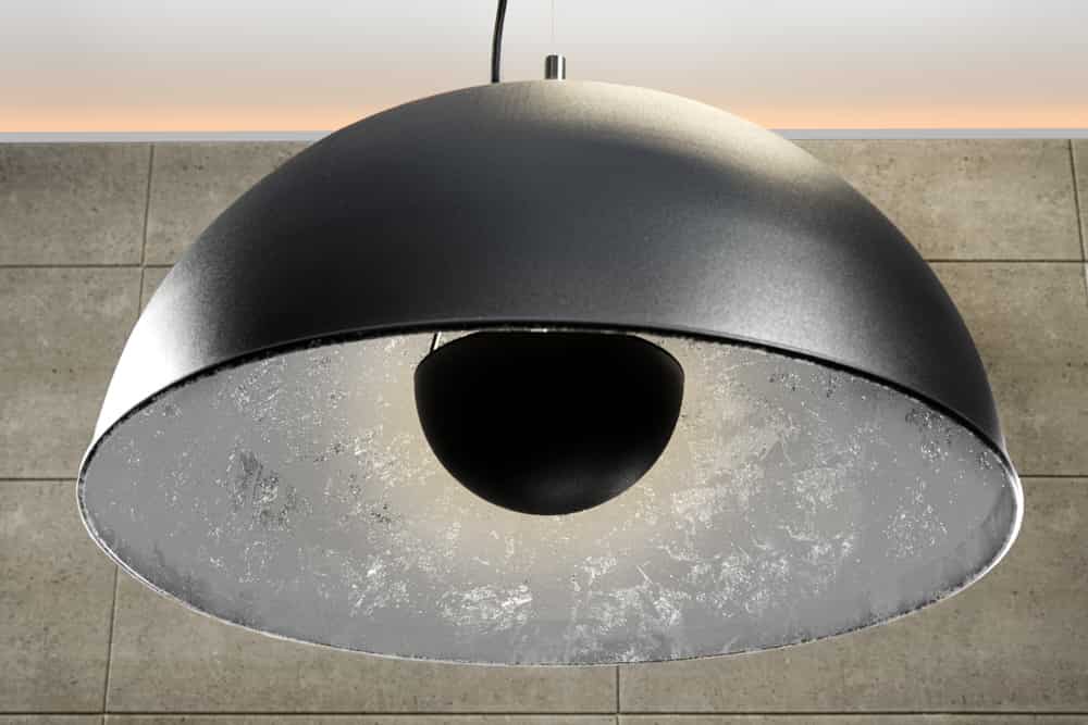 Industrial Design Hängelampe STUDIO 55m schwarz Blattsilber-Optik Hängeleuchte