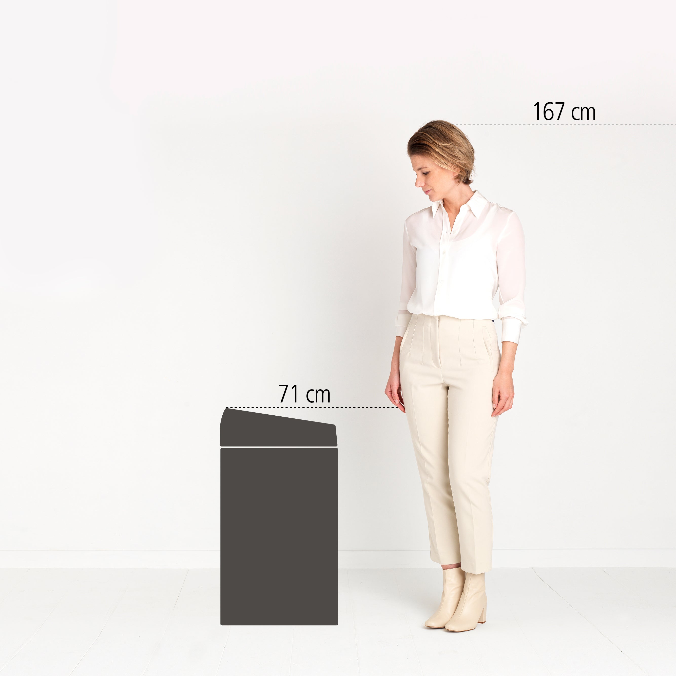 Brabantia Touch Bin afvalemmer 60 Liter - Soft Beige