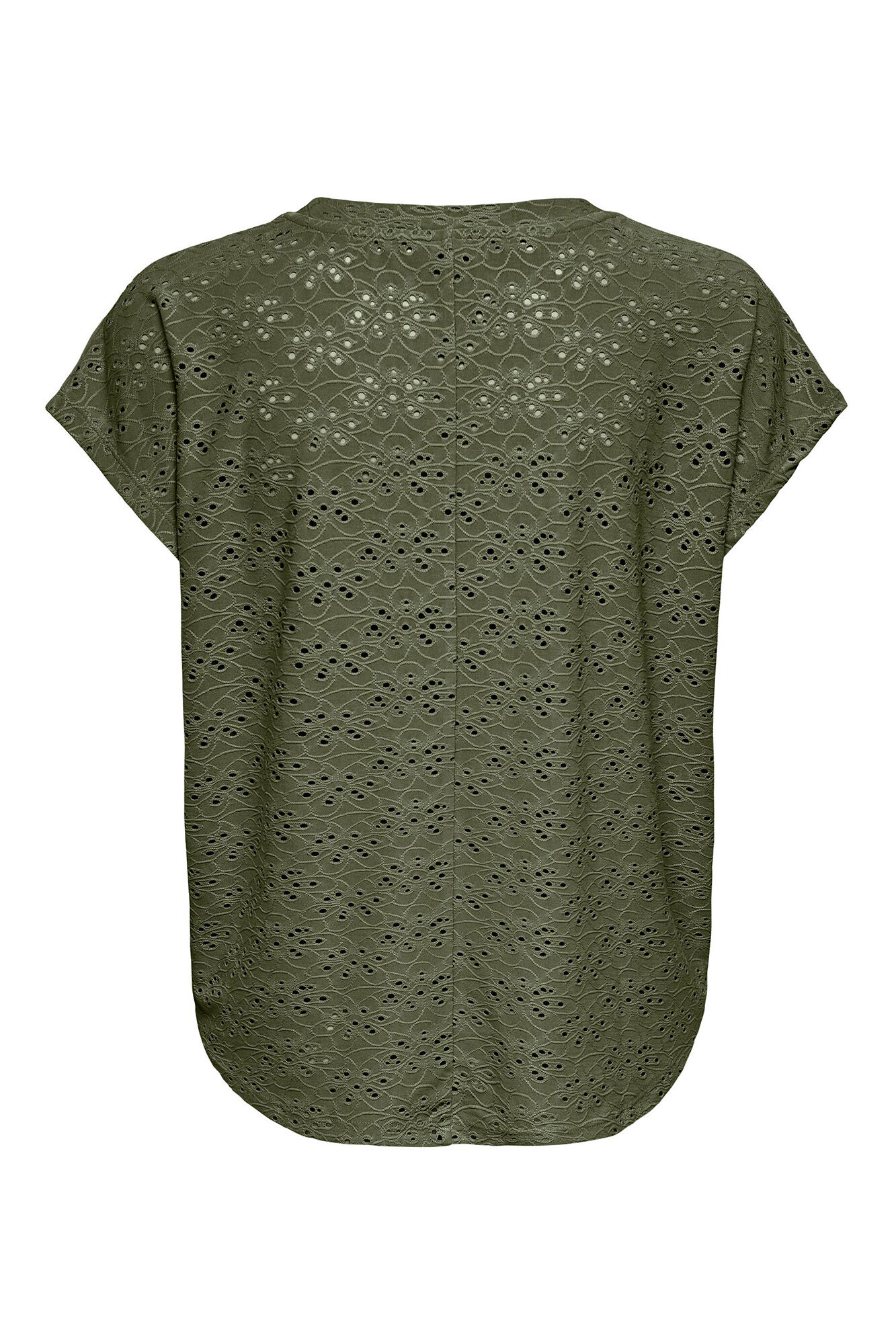 camiseta de manga curta perfurada