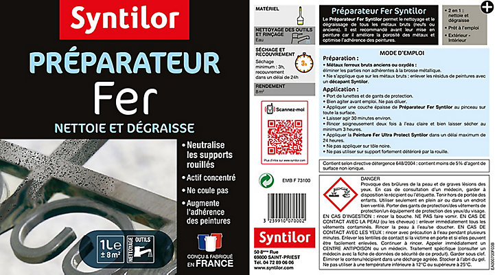 Préparateur intérieur et extérieur fer nettoie et dégraisse Syntilor 1L