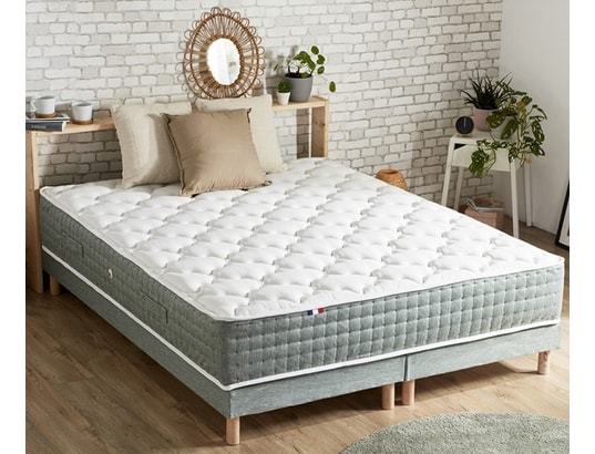 IDLITERIE - Matelas ressort 7 zones face hiver/eté différente hygge fabr...