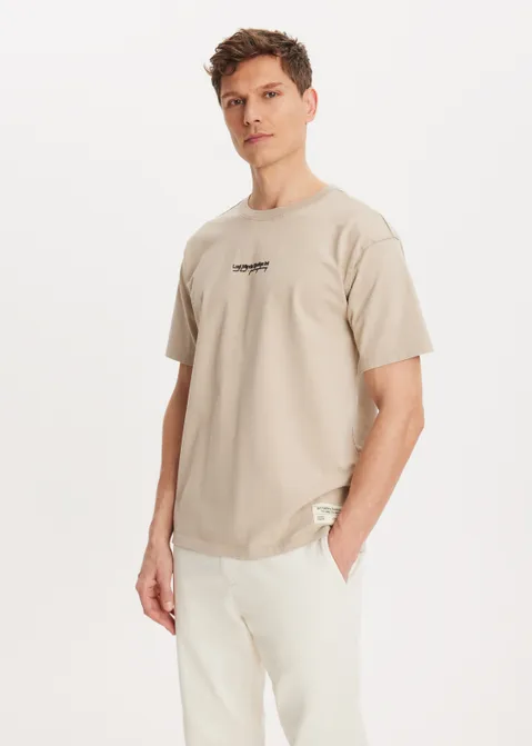 T-shirt met print studio zand (ZAND)