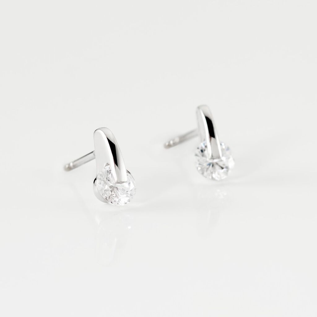 Boucles D'oreilles Pendantes Vera Argent Blanc Oxyde De Zirconium