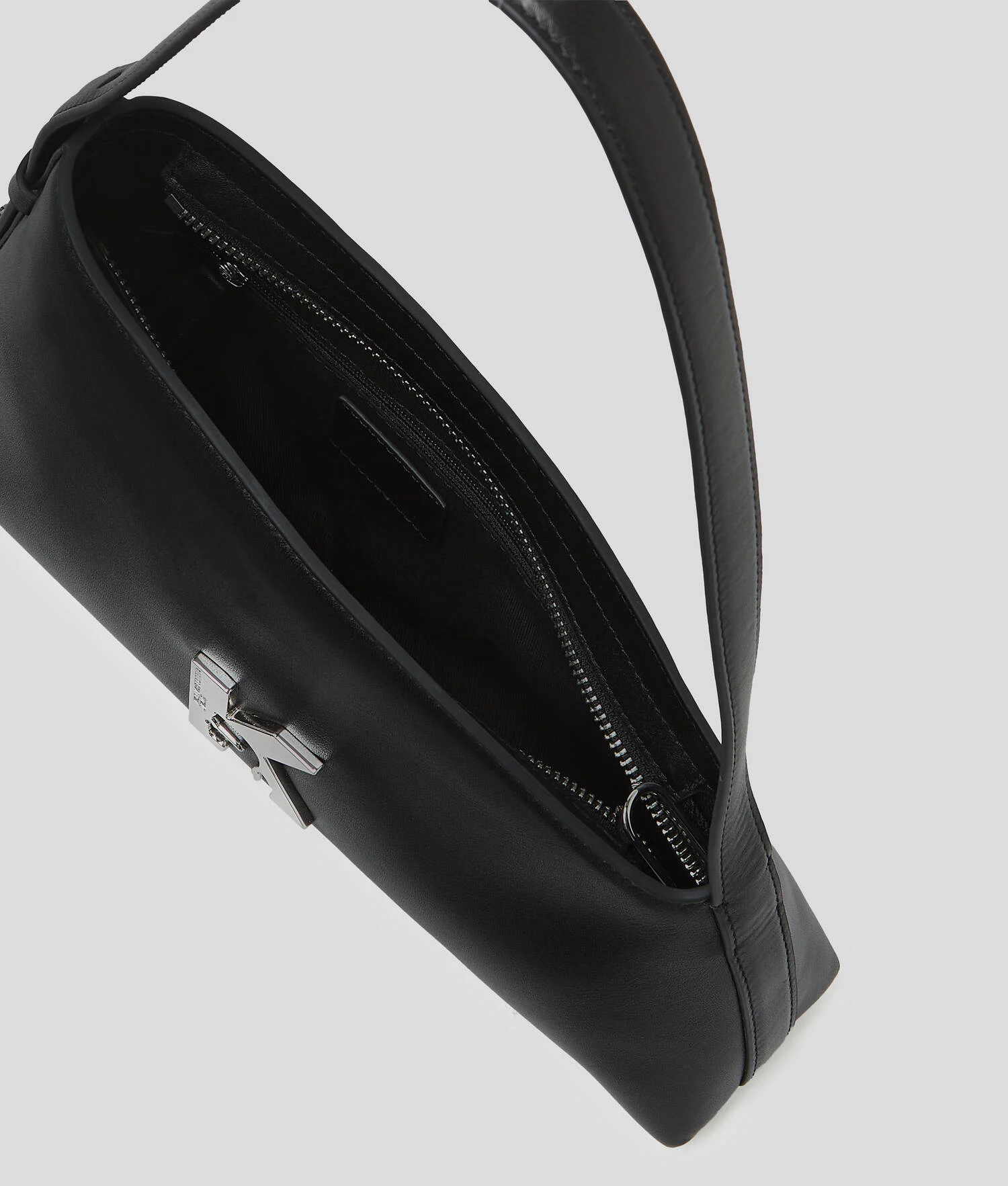 SAC PORTÉ ÉPAULE GÉOMÉTRIQUE EN CUIR - Noir