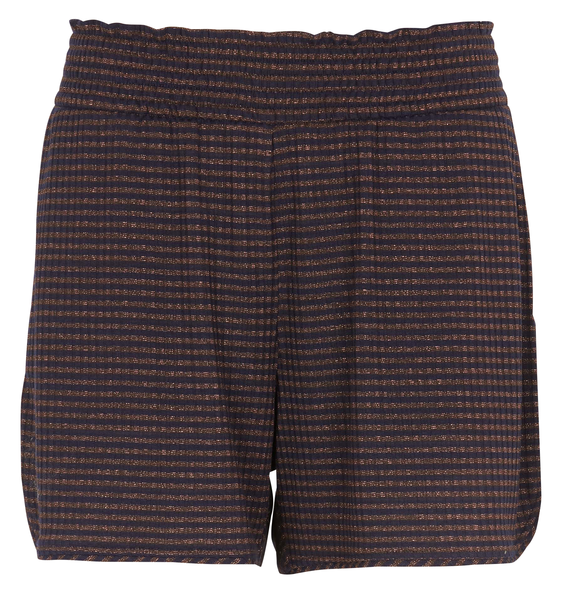 BEE - Short boxer rayé à fils métallisés | Marron