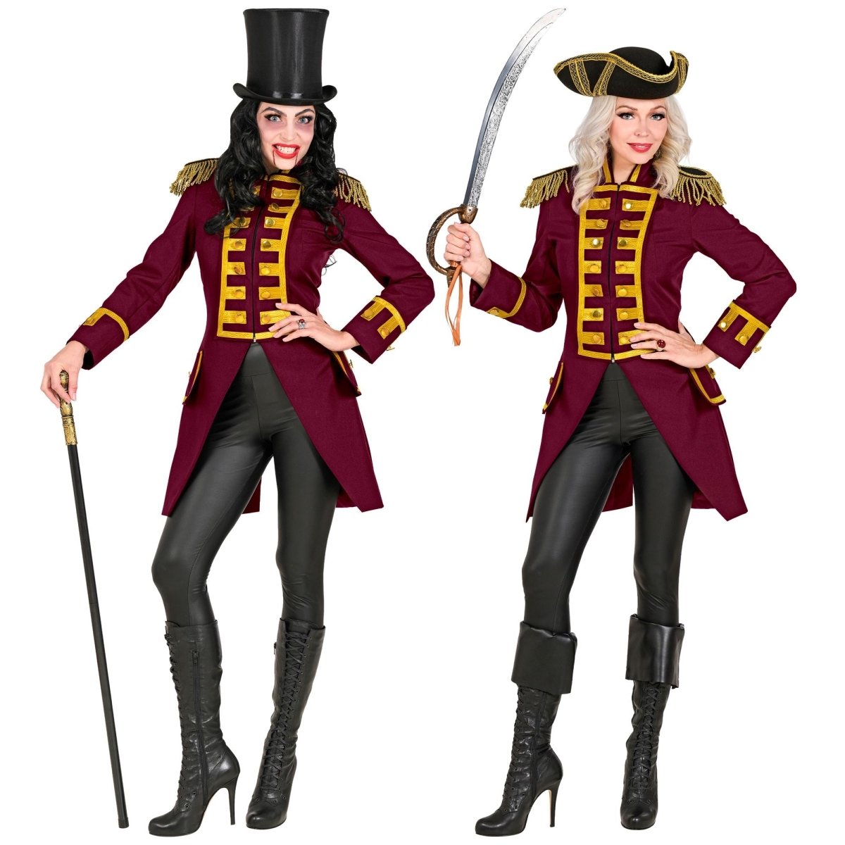 Piraat Jas Bordeaux Rood Dames