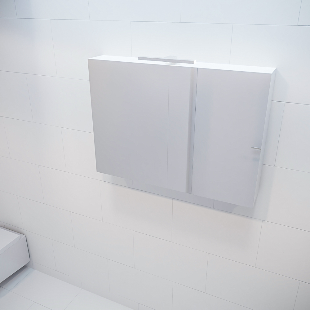 Mondiaz Cubb spiegelkast 100x70x16cm talc met 2 deuren