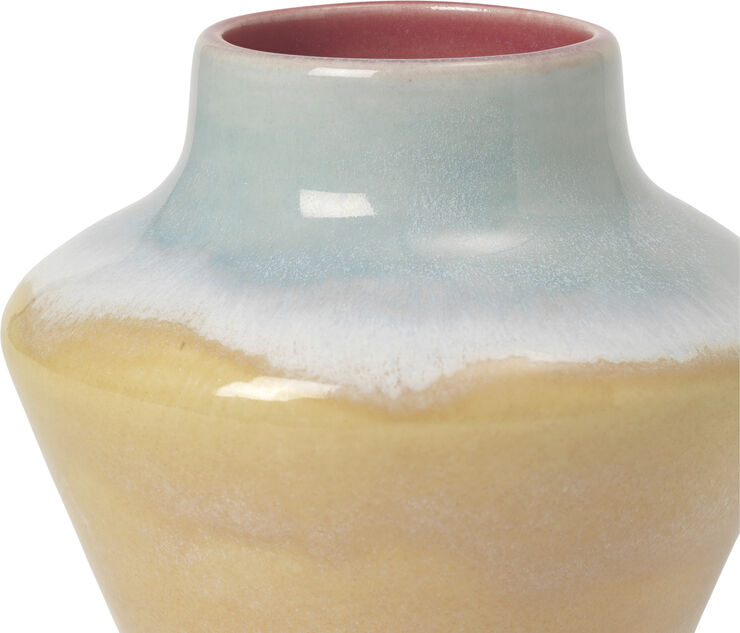 Kähler Poppery Vase H12 cm pink/mint/gul Lyserød