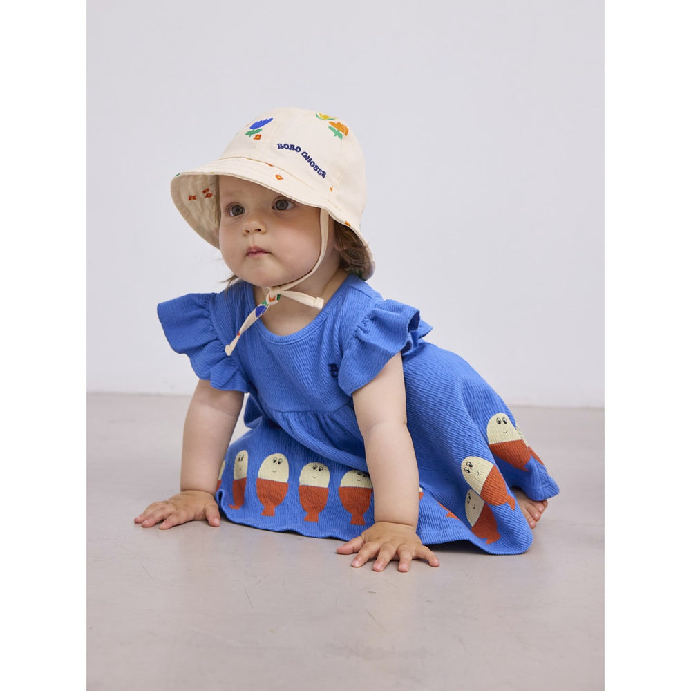 Køb Bobo Choses Blue Morning Egg Ruffle Kjole