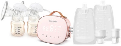 Beemoo CARE Duo Elektrisk Dobbelbrystpumpe inkl. Brystmelkposer 180 ml 30-pack
