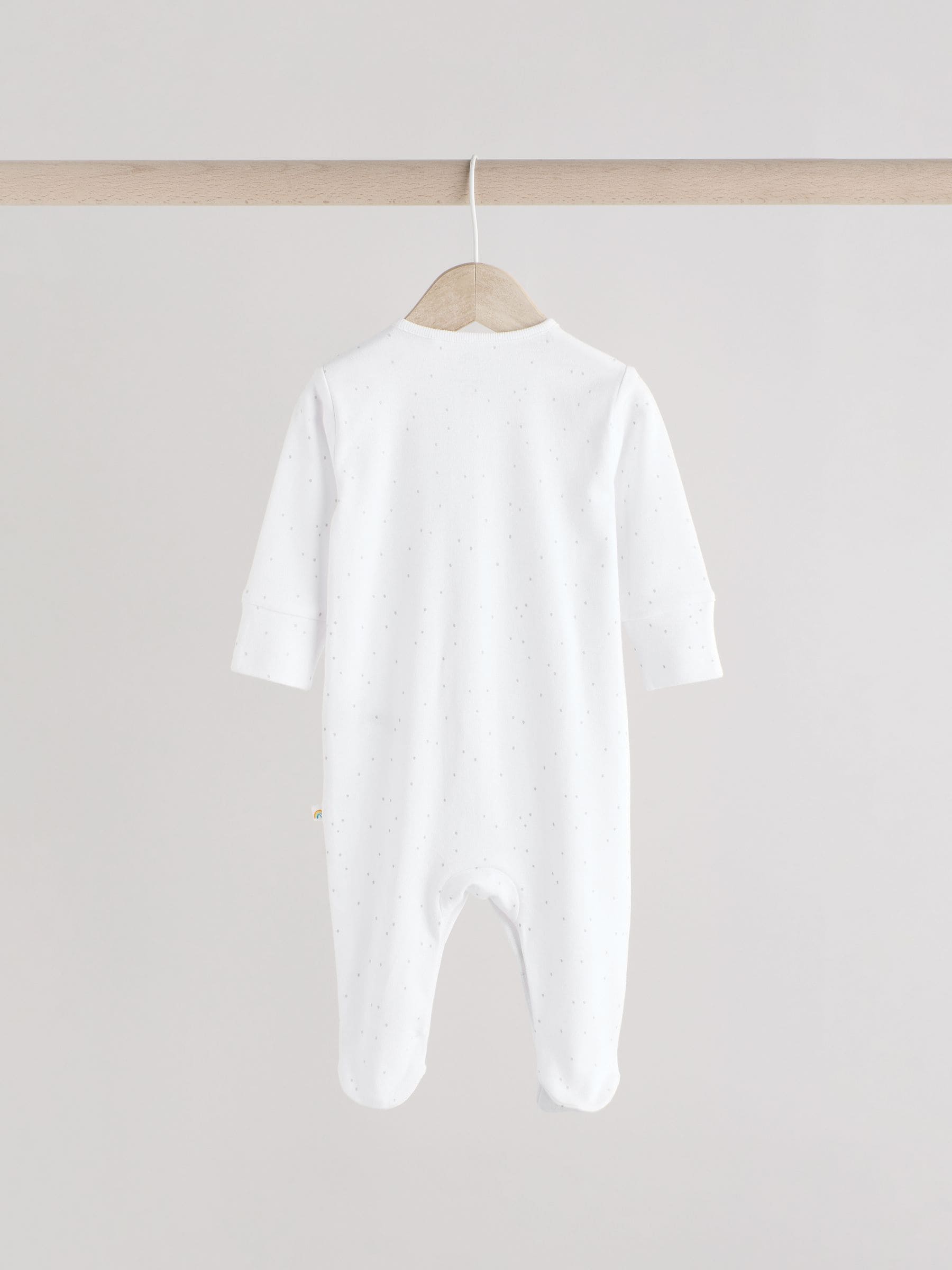 Wit - Dierenprint babypyjama's van 100% katoen, 3 stuks (0-2jaar)