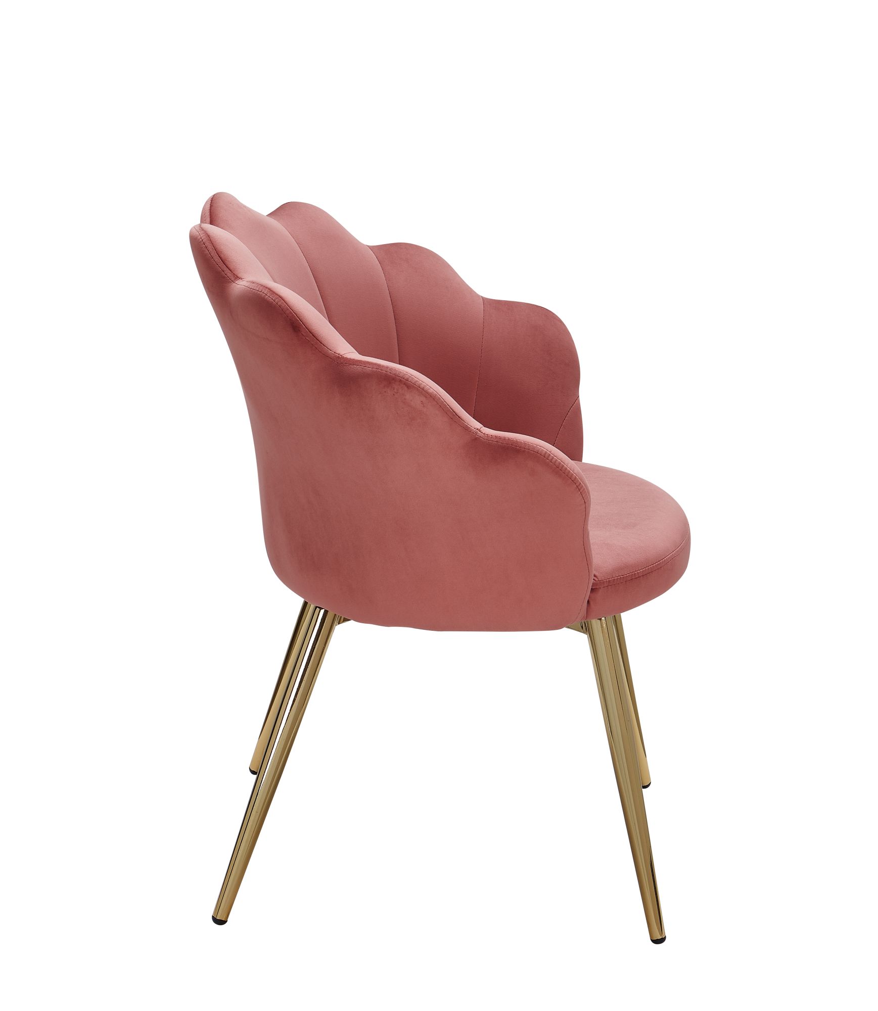 KADIMA DESIGN Esszimmerstuhl TULIP: Skandinavisches Design, Samtbezug, goldene Metallbeine, Kunststoffkappen.