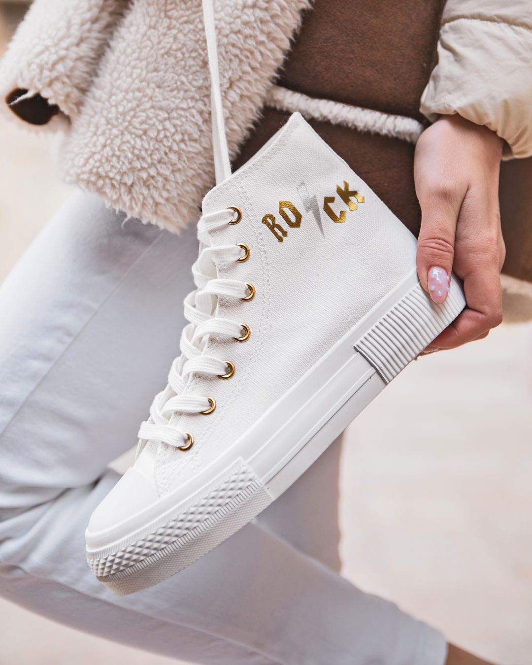 Basket femme blanche montante - Emmy