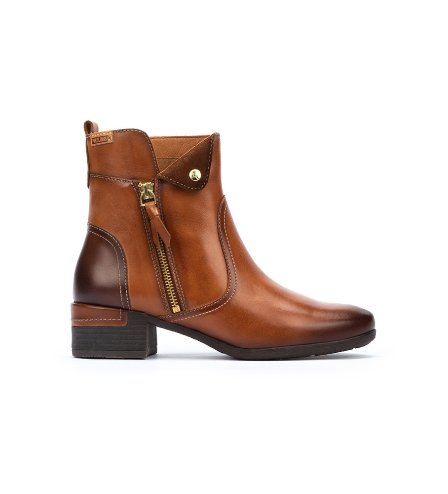Botas de tornozelo Pikolinos Malaga em couro marrom
