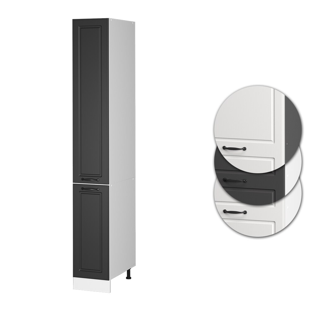 Vicco Apothekerhochschrank Küchenschrank Küchenzeile R-Line Landhaus 30 cm Weiß Anthrazit