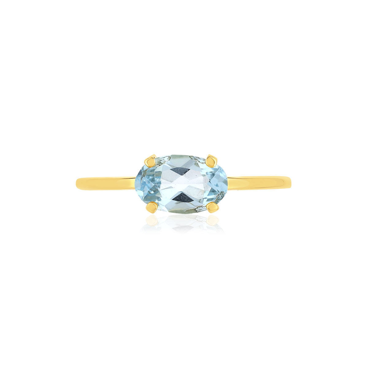 Bague or jaune 375 topaze ovale